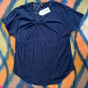 Universal Standard Mackaya Luxe Top in Navy NWT